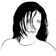 Black & white illustraion of woman